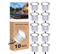 HIBOITEC Spot Encastrable LED pour Terrasse, Encastrable Extérieur Led IP67 Étanche, Ø32mm Blanc Chaud Mini Spot Luminaire Intégré pour Jardin Couloir Escaliers Chemin (Lot de 10)