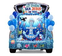 Hiboom Kit de décoration de voiture religieuse pour Halloween, thème océan