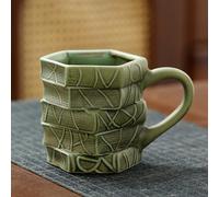 Hiborth 3D Painted Book Stack Ceramic Coffee Mug, Chapter Book Mug Design, Colorful Bo ok Coffee Mug 250 ml, Painted Ceramic Boo k Cup Cadeau pour Lecteurs, Écrivains et Bibliothécaires (Vert)