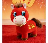 Hiborth Year of The Horse 2026 Plush, Horse Stuffed Animal Horse Plush Figurine Cheval Souriant ou pleurant, Mascotte Chinese Lunar New Year pour décoration Maison Boutique Bureau Table (20cm B)