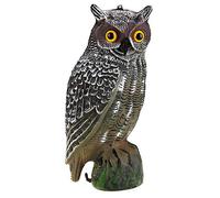 Hibou à énergie solaire avec détection, hiboux pour effrayer les oiseaux, cris réalistes, décoration de chouette en plastique, leurre en plastique pour effrayer les oiseaux