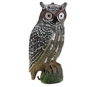 Hibou à énergie solaire avec détection, hiboux pour effrayer les oiseaux, cris réalistes, décoration de chouette en plastique, leurre en plastique pour effrayer les oiseaux