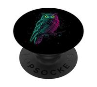 Hibou à Plumes Forêt Sage, mystère, Clair de Lune PopSockets PopGrip Adhésif