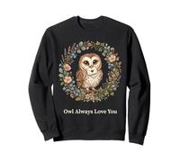 Hibou Always Love You Pun Cottagecore Barn Forest Art Sweatshirt
