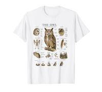 Hibou Anatomie Vintage Field Guide Diagramme Nature Art T-Shirt