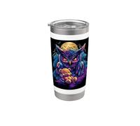 Hibou Anime Gothique Ours en peluche Gothique Anime Chouette Gobelet isotherme en acier inoxydable double paroi