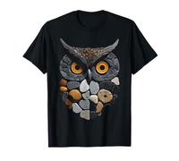 Hibou Art Pierres Dessin Animal Motif Chouette T-Shirt