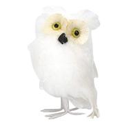 Hibou artificiel en mousse blanche avec des plumes réalistes, ornement d’oiseau décoratif à simulation réaliste pour mariage, maison, jardin, fête, décoration artisanale DIY