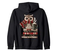 Hibou avec écharpe et Livres Motif Hiver Sweat à Capuche