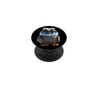 Hibou avec Lunettes de Soleil Chouette Effraie Hibou PopSockets PopGrip Adhésif