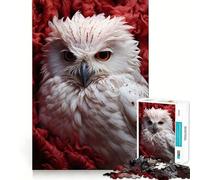Hibou Blanc dans Les Fleurs,Puzzle de 1000 pièces,Jeu créatif et Stimulant,Assemblage Solide,sans pièces détachées,activité idéale pour Partager Un Moment privilégié en Famille (38x26cm)
