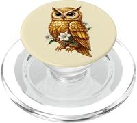 Hibou Blanc lys Floral Mystique Oiseau Nocturne PopSockets PopGrip pour MagSafe