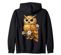 Hibou Blanc lys Floral Mystique Oiseau Nocturne Sweat à Capuche