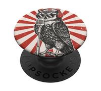 Hibou Casque Microphone Musique Rock Rétro Vintage PopSockets PopGrip Adhésif