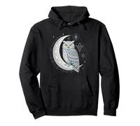 Hibou céleste Art géométrique Phases de Lune et Symbole Cosmique Sweat à Capuche
