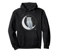 Hibou céleste Art géométrique Phases de Lune et Symbole Cosmique Sweat à Capuche