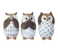 HIBOU CHOUETTE de la sagesse SET de 3 statuettes décoration 11cm