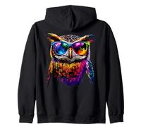 Hibou Coloré Couleurs Arc-en-Ciel Pop Art Grand-duc Hiboux Sweat à Capuche