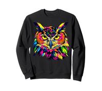 Hibou Coloré Couleurs Arc-en-Ciel Pop Art Grand-duc Hiboux Sweatshirt