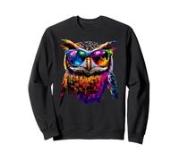 Hibou Coloré Couleurs Arc-en-Ciel Pop Art Grand-duc Hiboux Sweatshirt