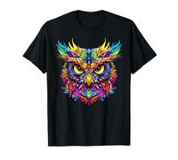 Hibou Coloré Couleurs Arc-en-Ciel Pop Art Grand-duc Hiboux T-Shirt