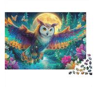 Hibou Coloré en Vol Puzzle 1000 Pièces Scène Naturelle 52x38cm/1000pcs