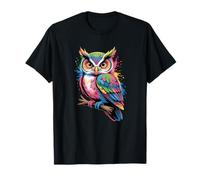 Hibou Coloré Hibou Oiseau Nature Artistique Créatif T-Shirt