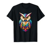 Hibou coloré Oiseau Sagesse géométrie Nature T-Shirt