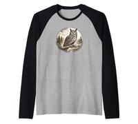 Hibou Cornu, Clair de Lune, forêt, Gravure Sauvage, Illustration Manche Raglan