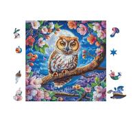 Hibou dans Un Arbre Fleuri at Moonlight 100 Pieces Casse-tête Expert Confirmé en Carton Épais Rigide Très Difficile Niveau Expert Motif Complexe Cadeau Anniversaire Premium 28x28cm