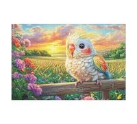 Hibou dans Un Champ de Fleurs 1000 Pièces Puzzle Collectionneur en Carton Rigide sans Déformation Avian Fence Sunset Très Difficile Motif Complexe Décoration Murale Qualité Premium 1000 PCS