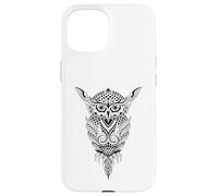 Hibou de Nuit Tribal - Rétro Vintage Sagesse Nature Animal Oiseau Coque pour iPhone 15