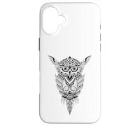 Hibou de Nuit Tribal - Rétro Vintage Sagesse Nature Animal Oiseau Coque pour iPhone 16 Plus