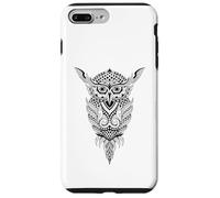 Hibou de Nuit Tribal - Rétro Vintage Sagesse Nature Animal Oiseau Coque pour iPhone 7 Plus/8 Plus