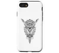 Hibou de Nuit Tribal - Rétro Vintage Sagesse Nature Animal Oiseau Coque pour iPhone SE (2020) / 7/8