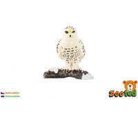 Hibou des neiges en plastique zoqué 5cm dans un sachet