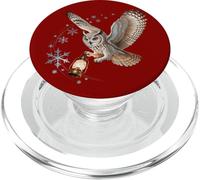 Hibou d'hiver avec lanterne vintage et flocons de neige tourbillonnants PopSockets PopGrip pour MagSafe