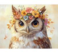 Hibou Diamond Painting Adulte, Diamond Painting Animal Peinture Diamant Débutant 5D DIY Complet Broderie Diamant Strass Point de Croix Loisirs Créatifs pour Decoration Murale 60x45 cm -zjn2501116