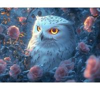 Hibou Diamond Painting Adulte, Diamond Painting Rose Peinture Diamant Débutant 5D DIY Complet Broderie Diamant Strass Point de Croix Loisirs Créatifs Adultes pour Decoration Murale 40x30cm -zjn25011TK