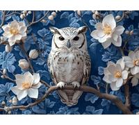 Hibou Diamond Painting Adulte Grand Format, Diamond Painting Fleur Peinture Diamant 5D Crystal Art Activite Manuelle Art Set Broderie Point de Croix pour Decoration Maison 70x50cm -lsy25010QI