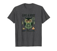 Hibou écologique « Give a Hoot Don't Pollute » T-Shirt, Homme, Chiné Foncé, XL