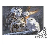 Hibou en forêt Puzzle 1000 Pièces avec Clic Parfait, Puzzles pour Adultes Fête des hibouxconcentration Training Puzzle pour La Décoration Murale Et Les Cadeaux, Secret Santa Original