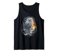 Hibou enneigé Coucher de Soleil Faune Art Arctique Oiseau Nature Graphique Débardeur