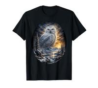 Hibou enneigé Coucher de Soleil Faune Art Arctique Oiseau Nature Graphique T-Shirt