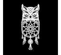 hibou et attrape-rêves Stickers gravés 48x119.4cm Multicolore Blanc