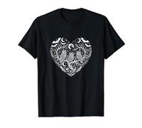 Hibou et cœur Ciel Nocturne Halloween T-Shirt Graphique avec Valeur