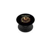 Hibou et Lance - Symboles Athéna - Déesse Grecque - Mythologie Grecque PopSockets PopGrip Adhésif
