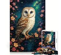 Hibou étoilé︰ Forêt enchantée en Fleurs Puzzle Adulte 1000 pièces Jeu d'exercice Mental Relaxation et d'assemblage Cadeau de Noël 50x75cm