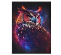 Hibou étoilé Puzzle en Bois 500 Pièces pour Adultes Et Enfants, Puzzles Impossible, Jeu De Patience Coloré, À Partir De 12 Ans 55×41cm
