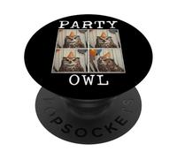 Hibou Fêtard Amusant Photomaton pour Fans d'oiseaux PopSockets PopGrip Adhésif